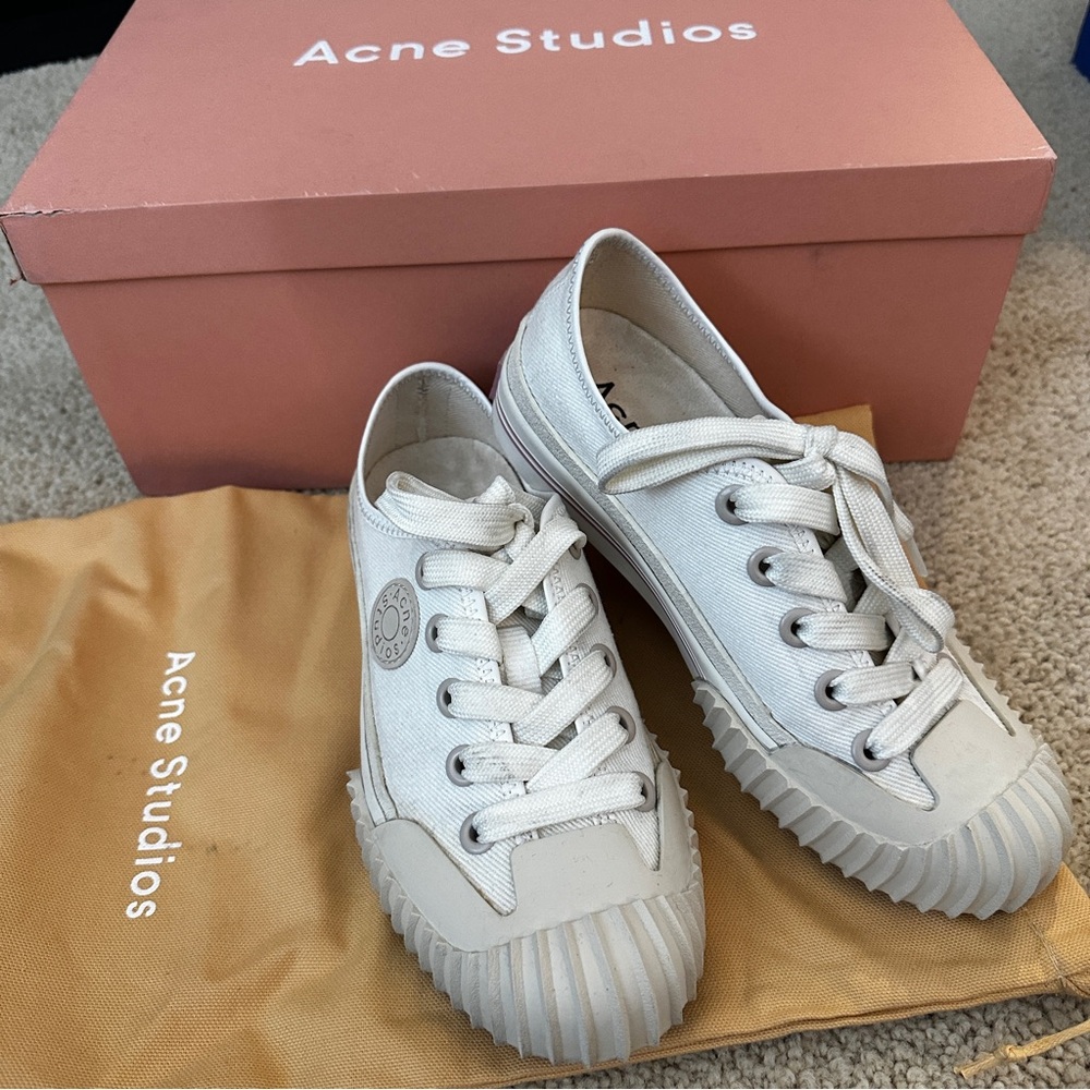 Acne Studios Off-White Canvas Low-Top Sneakers